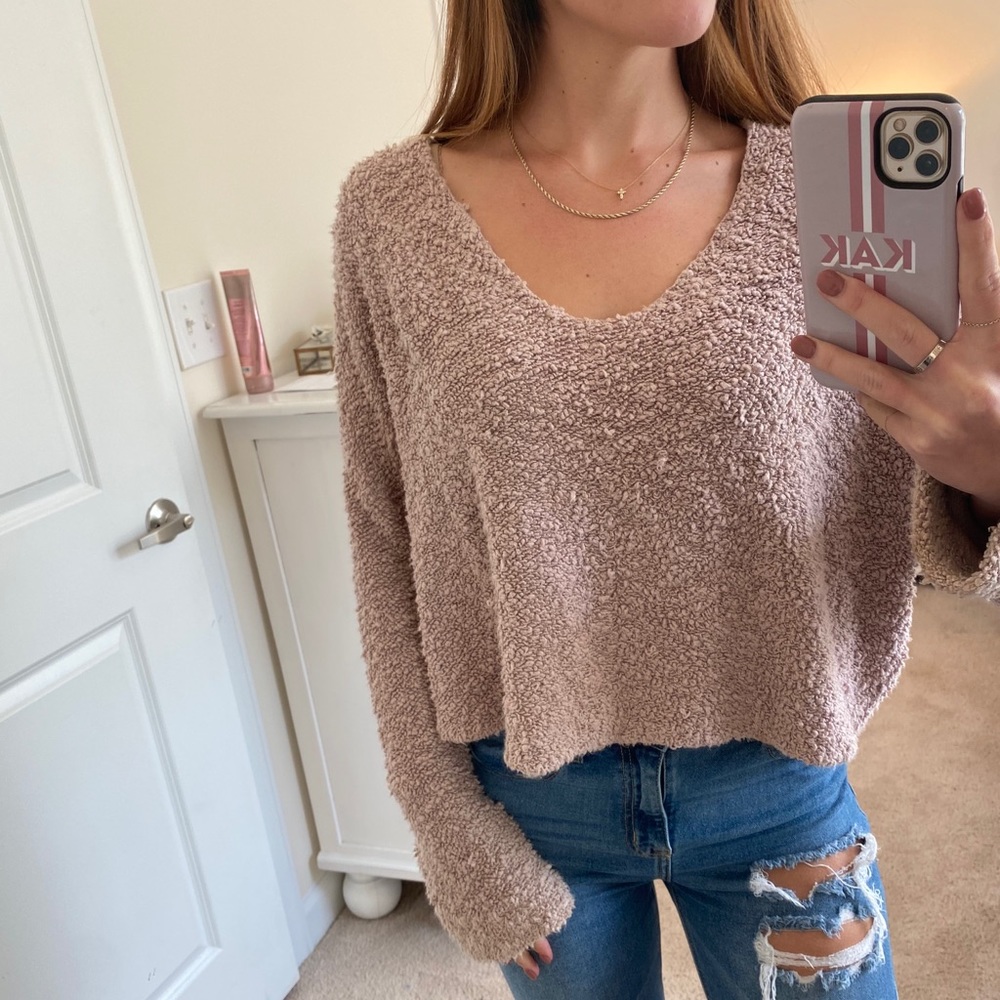 Muted Lavender Crop Sweater